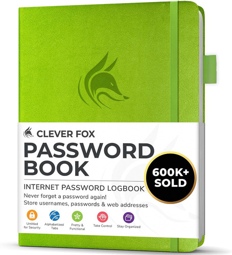 Clever fox password book with - fox,