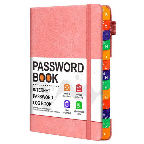 Hardcover password book with - password,